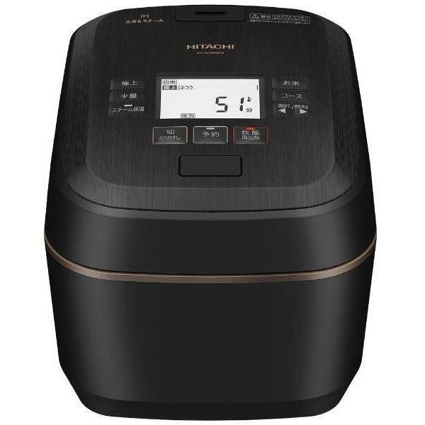 HITACHI Pressure Steam IH Rice Cooker Boiling Iron Pot Steamless Fluffy Gozen RZ-W100EM 5.5 cup capacity Jet black