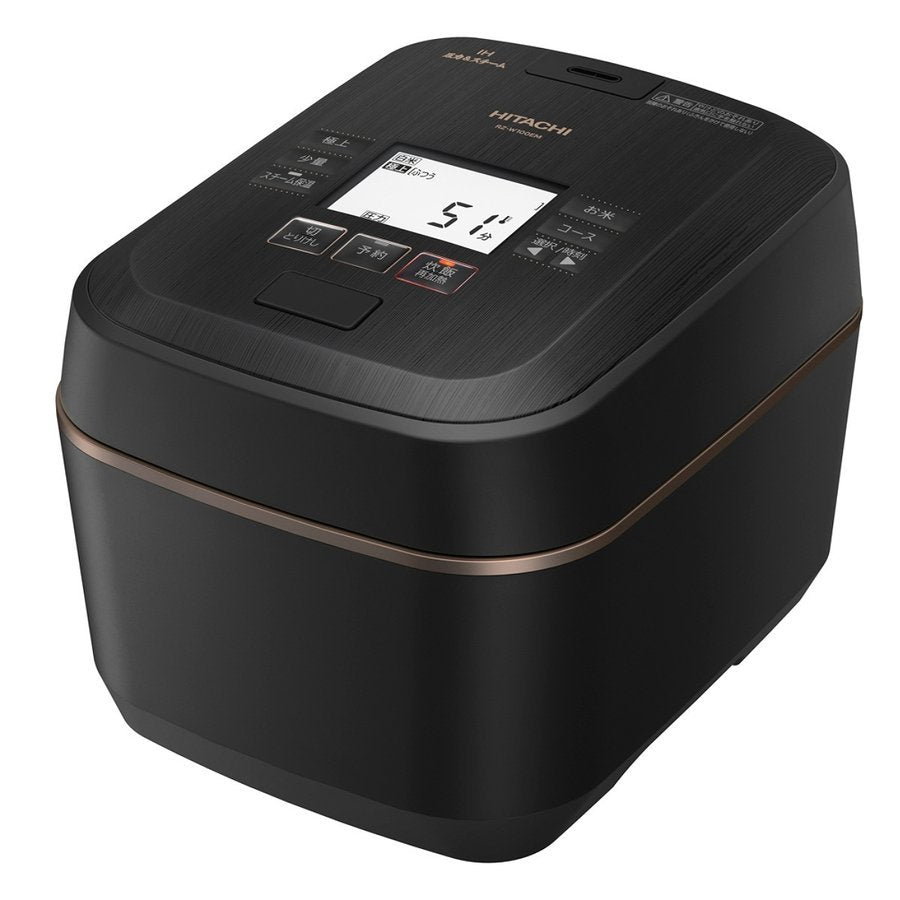 HITACHI Pressure Steam IH Rice Cooker Boiling Iron Pot Steamless Fluffy Gozen RZ-W100EM 5.5 cup capacity Jet black