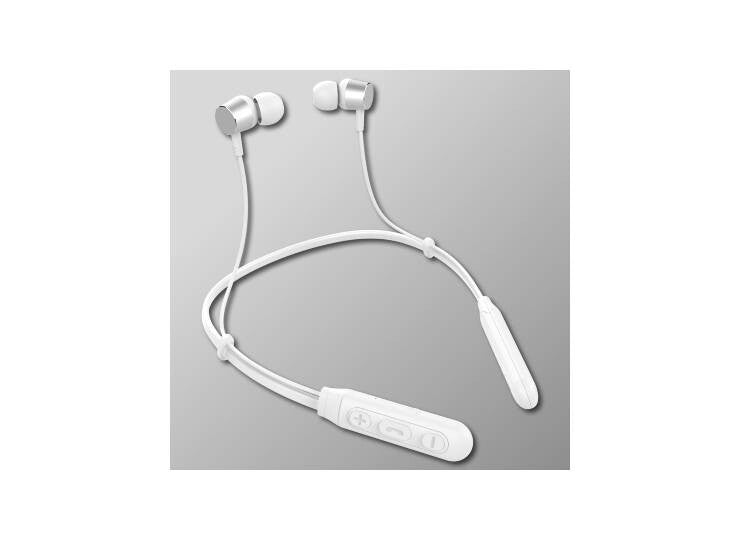 Lazos Neckband Type Wireless Earphones, Bluetooth 5.1, EDR Compatible, IPX5, Hands-Free, In-Ear Type, Lazos, White