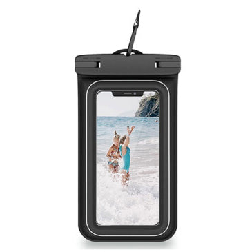 Lazos 防水スマホケース バンド付き スマホポーチ IPX8 ストラップ ラソス ブラック