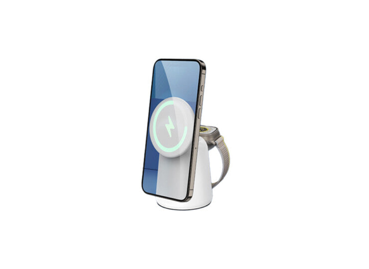 LAZOS ラソス ワイヤレス充電器 マグネット式 スマホ&ウォッチ用 L-SWYMGWS-WH ホワイト KW chm