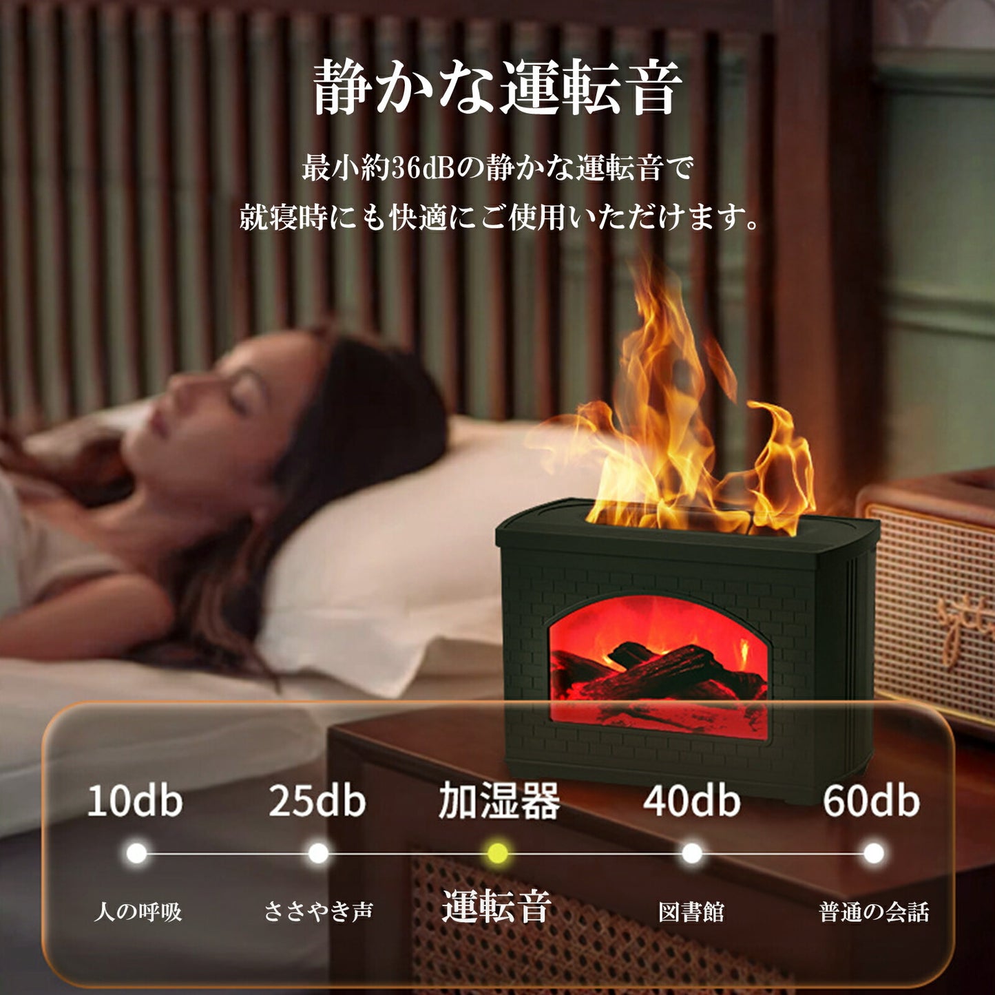 暖炉型USB加湿器 卓上 TRD