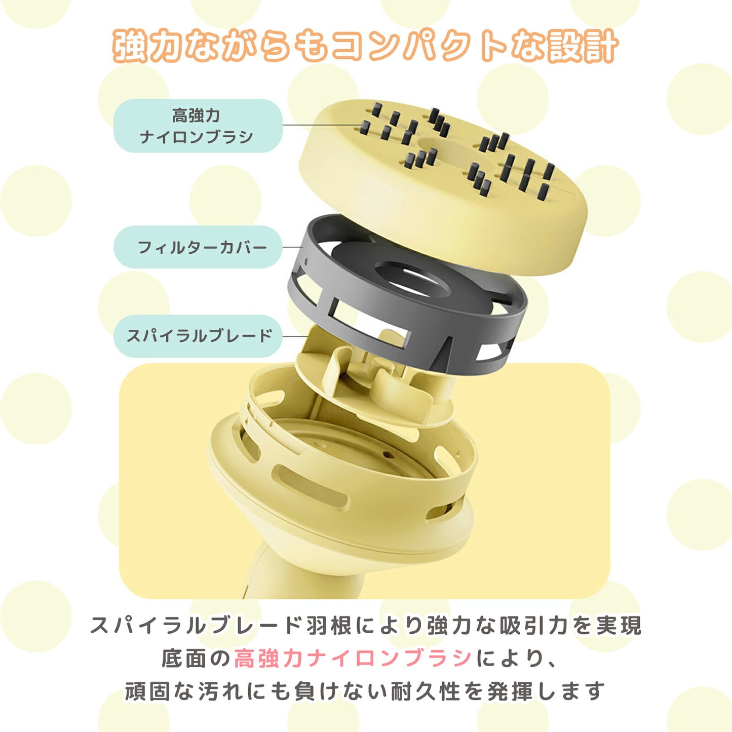 イエローハット コンパクト卓上クリーナー USB 充電式 TRD