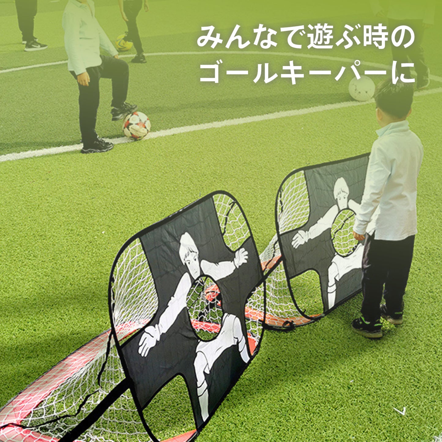 Soccer Goal Net for Indoors, Outdoors, Kids, Home Use, Practice Equipment, Foldable, 2-Way, One-Touch Assembly, Training, Futsal, Shooting Practice, Portable, TRD