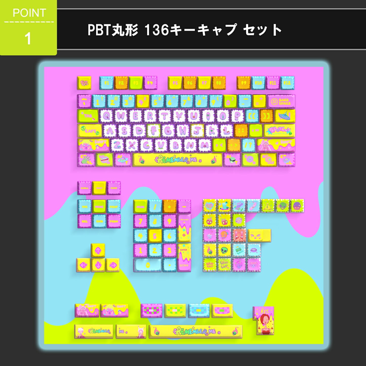 CREATIVE UNIVERS 136 Key Keycap Gaming Keycap PBT Sublimation Printing for Mechanical Keyboard Original Theme English Layout TRD