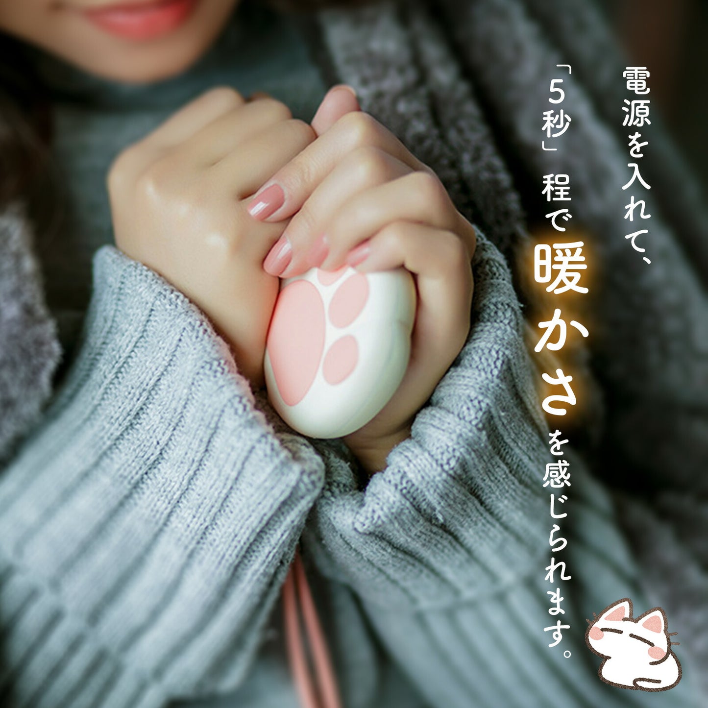 にゃんこポカポカ充電式カイロ USB充電式 TRD