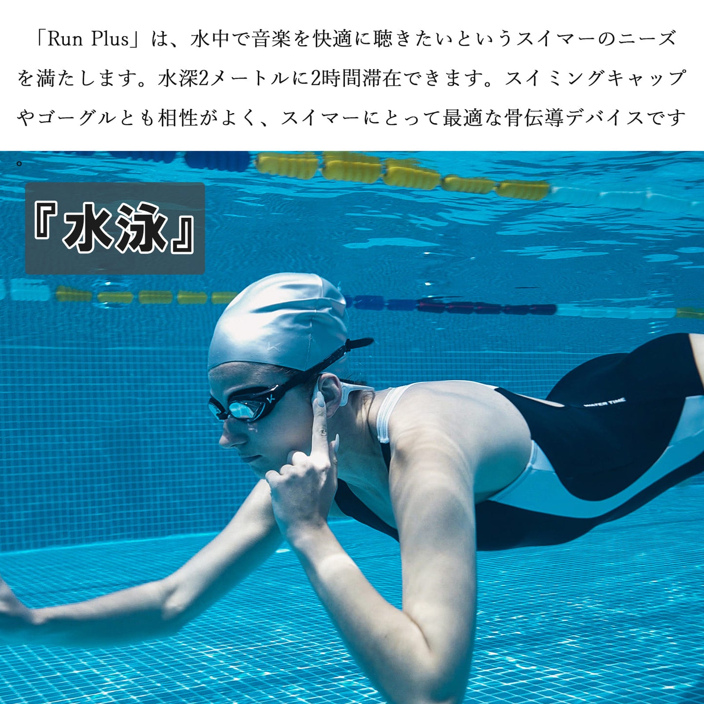 MOJAWA Run Plus Bone Conduction Earphones, Bluetooth, Earphones that do not block your ears, 8 hours of continuous use, Bone Conduction, Wireless Earphones, Bone Conduction Headphones, Glasses Compatible, Underwater Use, TRD