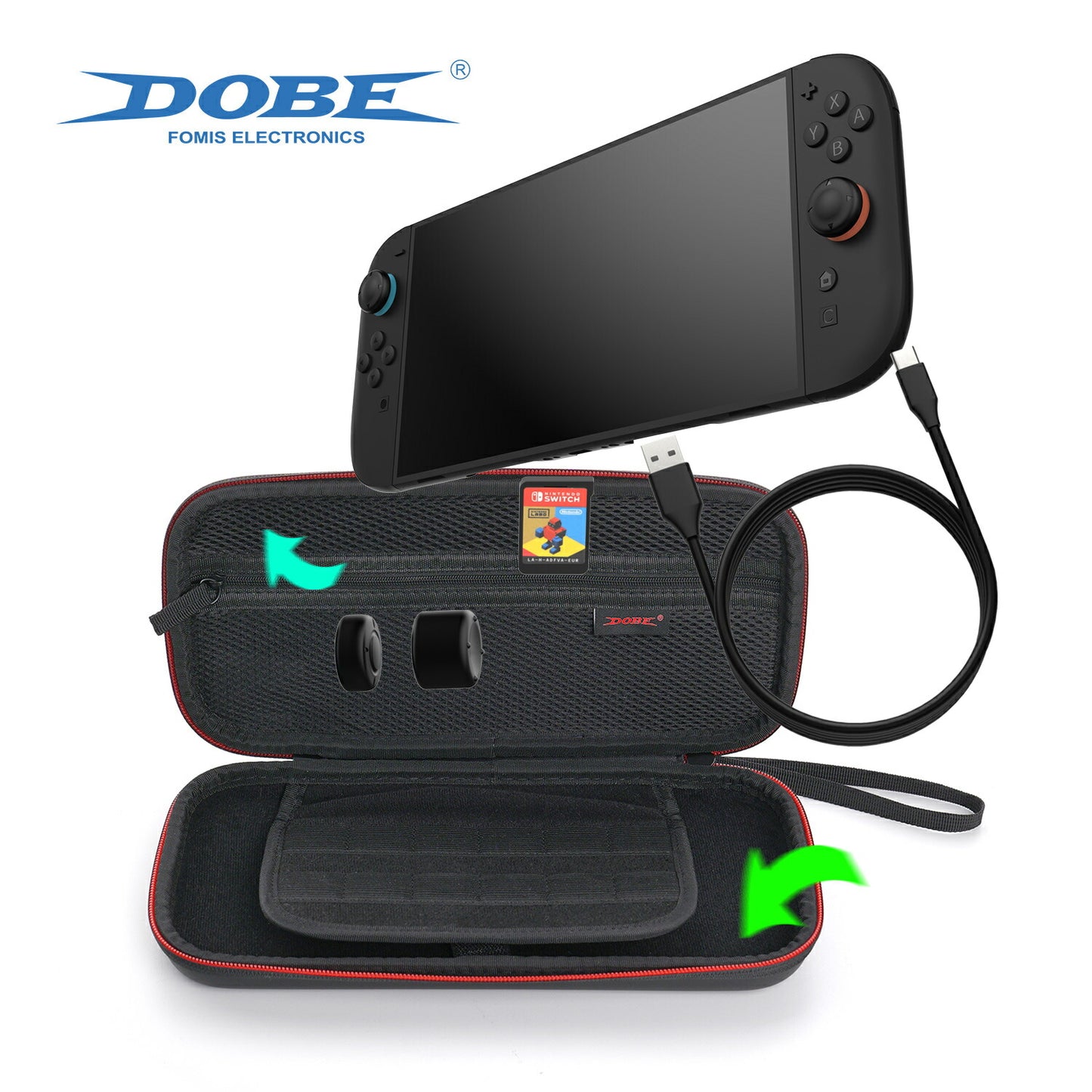 Nintendo Switch2 収納ケース キャリングケース セミハードケース ソフト収納 ストラップ付き ニンテンドー スイッチ2 switch2 Storage bag DOBE TNS-3173 SHOKAI 3営業日