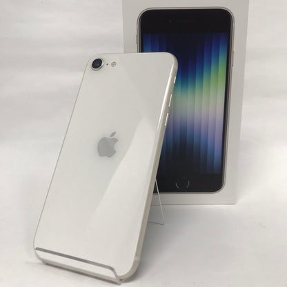 中古Cランク iPhone SE 第3世代 64GB スターライト バッテリー最大容量92% SIMロック解除済 SIMフリー MMYD3J/A A2782