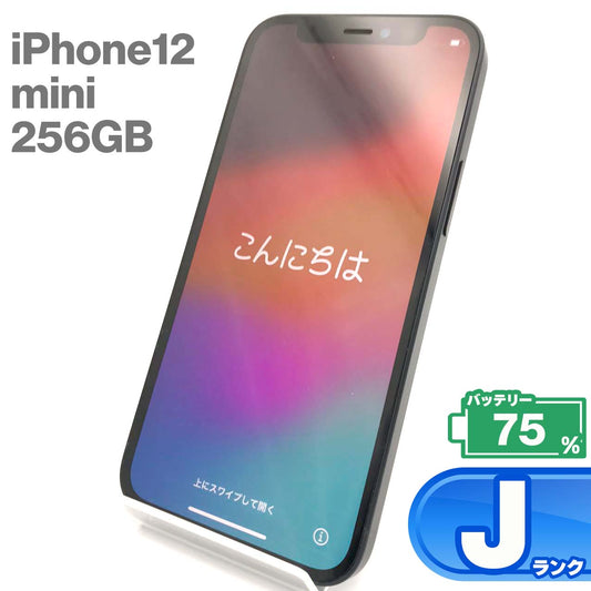 中古Cランク iPhone 12 mini 256GB ブラック バッテリー最大容量79% SIMロック解除済 SIMフリー