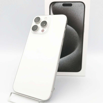 中古Cランク iPhone 15 Pro Max 256GB ホワイトチタニウム バッテリー最大容量100% SIMロック解除済 SIMフリー
