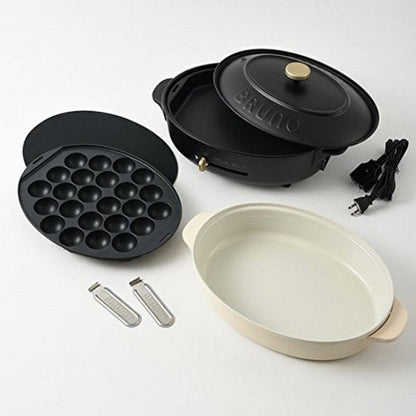 BRUNO Hot Plate BOE053-BK (Black) Flat Plate Takoyaki Plate 