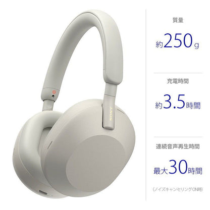 SONY ソニー ワイヤレス ヘッドホンノイズキャンセリング ハイレゾ WH-1000XM5 SM プラチナシルバー