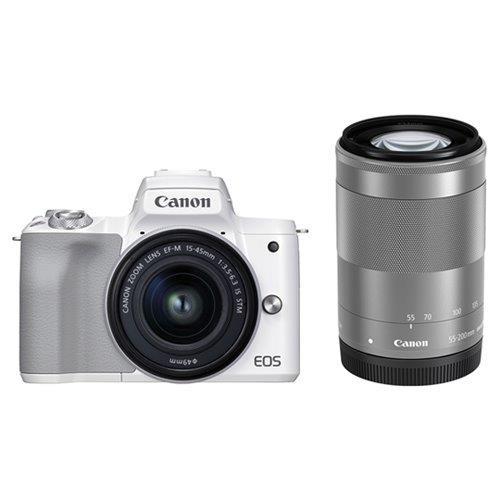 CANON キヤノン デジタル ミラーレス 一眼 カメラ EOS Kiss M2 ダブルズームキット [ホワイト]