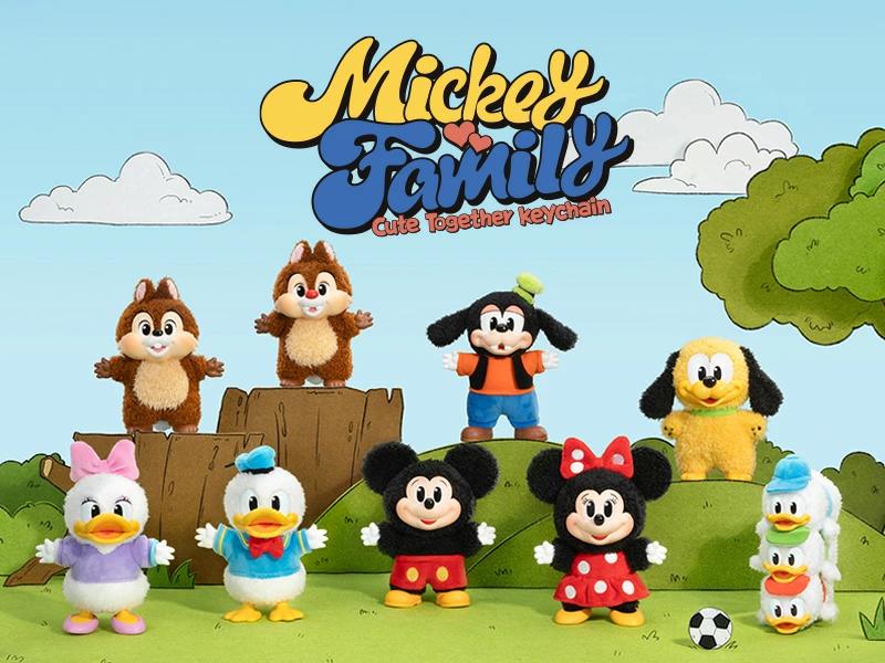 POP MART Mickey Family Cute Together Keychain Series Figures