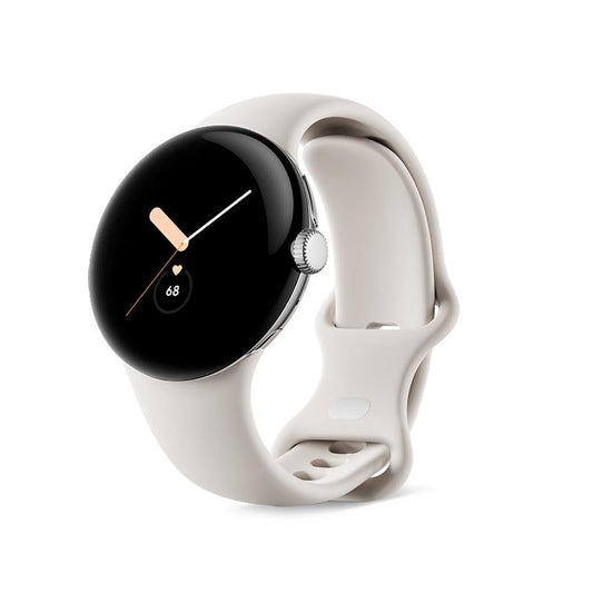 Google グーグル ステンレスケース アクティブバンド 健康管理 ヘルスケア スマートウォッチ Pixel Watch [Polished Silver/Chalk]