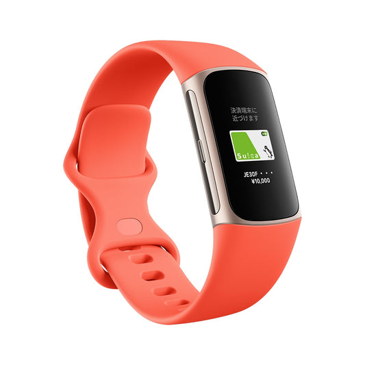 Fitbit スマートウォッチ Fitbit Charge 6 GA05184-AP Coral/Champagne Goldアルミニウム