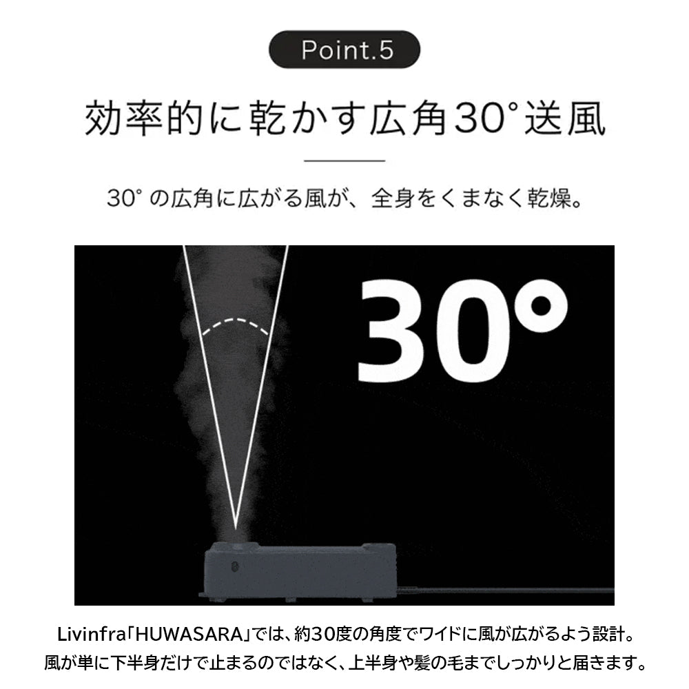 Livinfla HUWASARA コンパクト ボディドライヤー SHOKAI