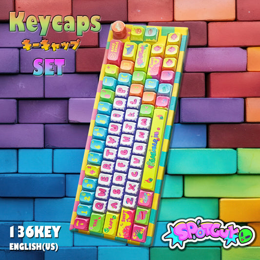 CREATIVE UNIVERS 136 Key Keycap Gaming Keycap PBT Sublimation Printing for Mechanical Keyboard Original Theme English Layout TRD