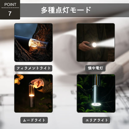 Auge Light 多機能 4 in 1 LED キャンプライト USB充電式 TRD